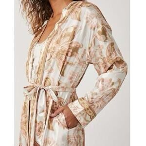 Free People Pajama Party Holiday Robe Kimono Size XS Duster Floral NWOT